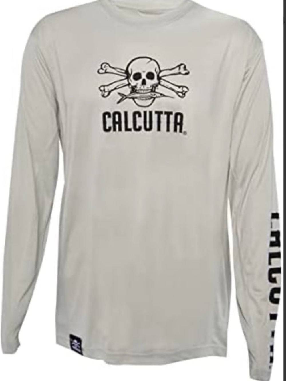 Calcutta Skull & Crossbones Long Sleeve Shirt - Light Gray
